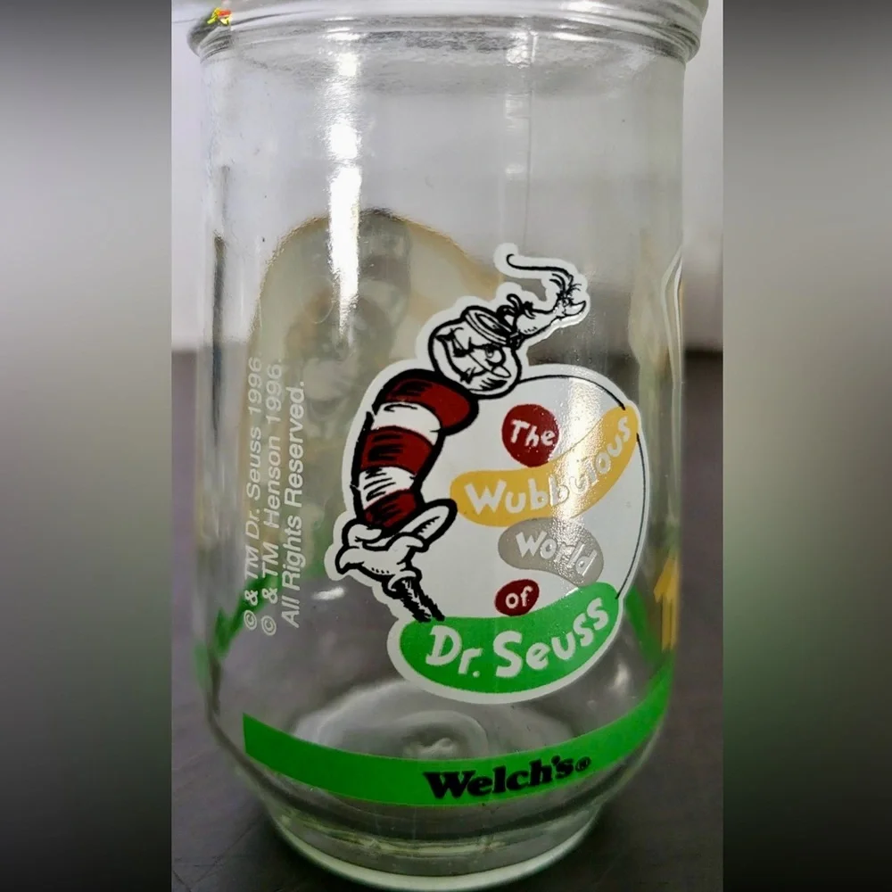 Set of 6 Vintage 1996 Welch’s Dr Suess Jelly Jar Glasses